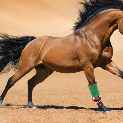 1Set of Horse Accessory Costume - Holiday Leg Wraps - Horse Hat Set for Horse Christmas Parade - ghoddosh.com