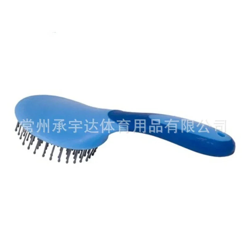 Horse Mane & Tail Brush ,  Round Shaped &  Soft Rubber Grip / Needle Bristles Stable Cleaning Kit