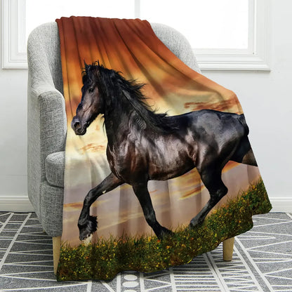 Horse lovers Blanket / Cowgirl  Western Soft Warm Print  Blanket