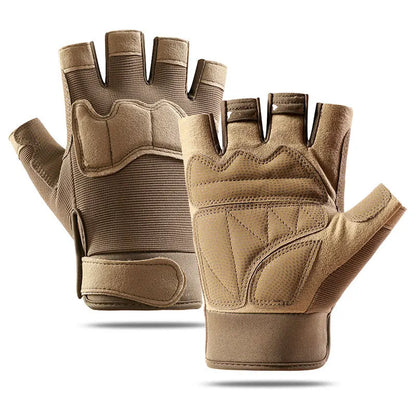 Tactical Half-Finger Gloves – Non-Slip, EVA Padded, Velcro Closure Outdoor Gloves for Men & Women
