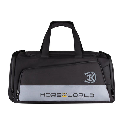 2-in-1 Riding Gear Bag: Convertible Backpack/Crossbody with Individual Pockets for Boots, Helmet & Whip