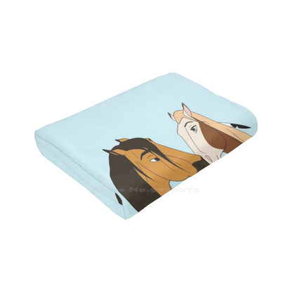 Premium Double-Layer Kids High quality  horse printed  Blanket