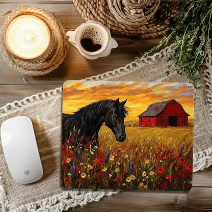 Printed horse pattern  anti-slip rubber computer mousepad @ghoddosh.com