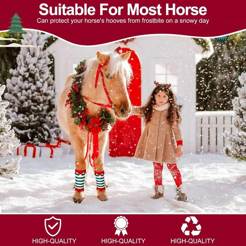 4Pcs/set Christmas Horse Wraps/   Equestrian Equipment Accessories & Horse Leggings Wraps @ ghoddosh.com