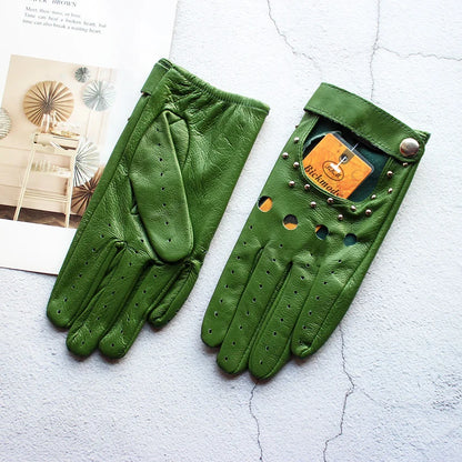  Equestrian Summer  Women's  Leather Gloves / Unlined Fashion Hollow Out Style . Ghoddosh