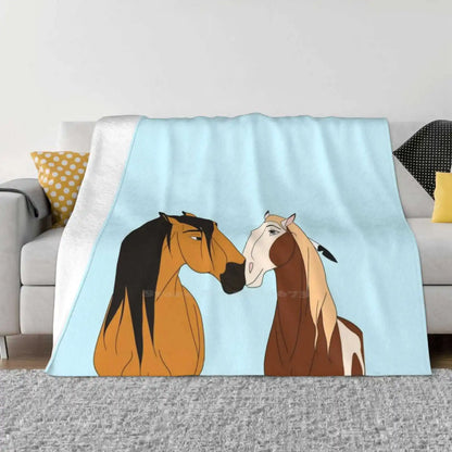 Premium Double-Layer Kids High quality  horse printed  Blanket