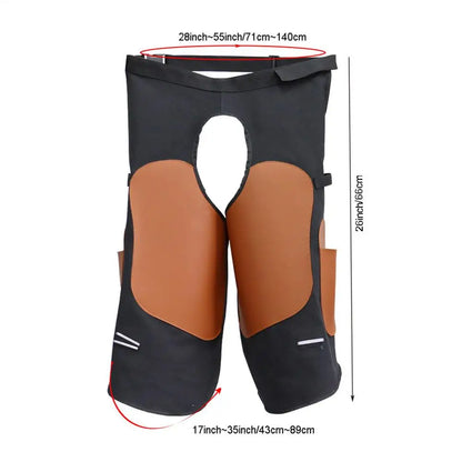 Farrier Apron Pants for Men Heavy Duty Protective Gear with Knee Braces & Adjustable Shoulder Straps  Artificial Leather Equine Care Chaps @ ghoddosh.com