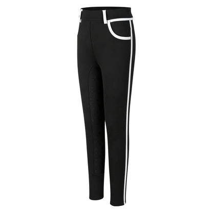 Girls Full Seat Equestrian Leggings  Non-Slip Horse Riding Pants with Pockets @ ghoddosh.com