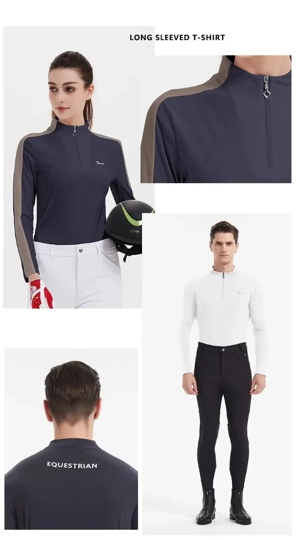 Equestrian Breathable Sun Protection Tops ,  Horse Riding Summer Shirts For Women  @ ghoddosh.com