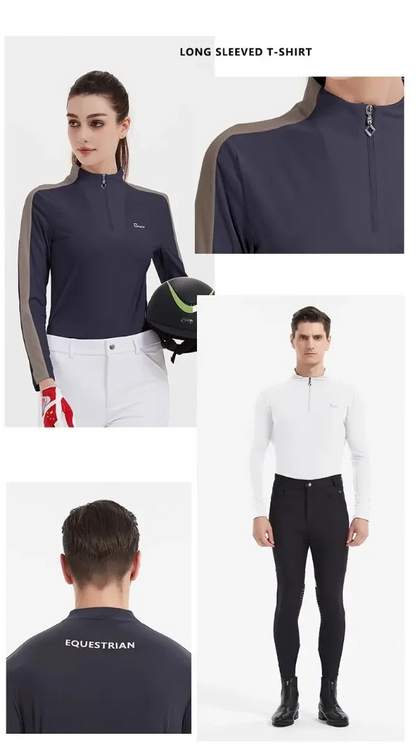 Equestrian Breathable Sun Protection Tops ,  Horse Riding Summer Shirts For Women  @ ghoddosh.com