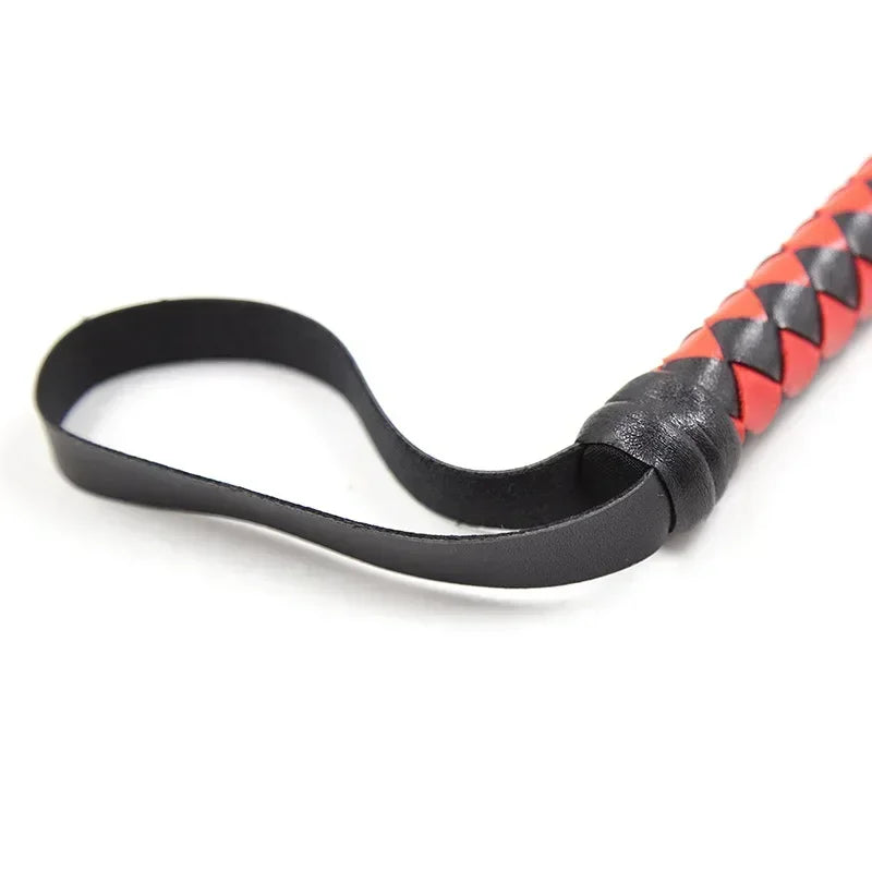 New Black Horse Riding Crop with Stylish Red & Pink Accents - Lightweight & Durable @ghoddosh.com