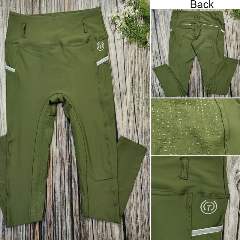 Full Seat Grip Equestrian Breeches with Rider Pocket  /  Women Horse Riding Tights  ghoddosh.com