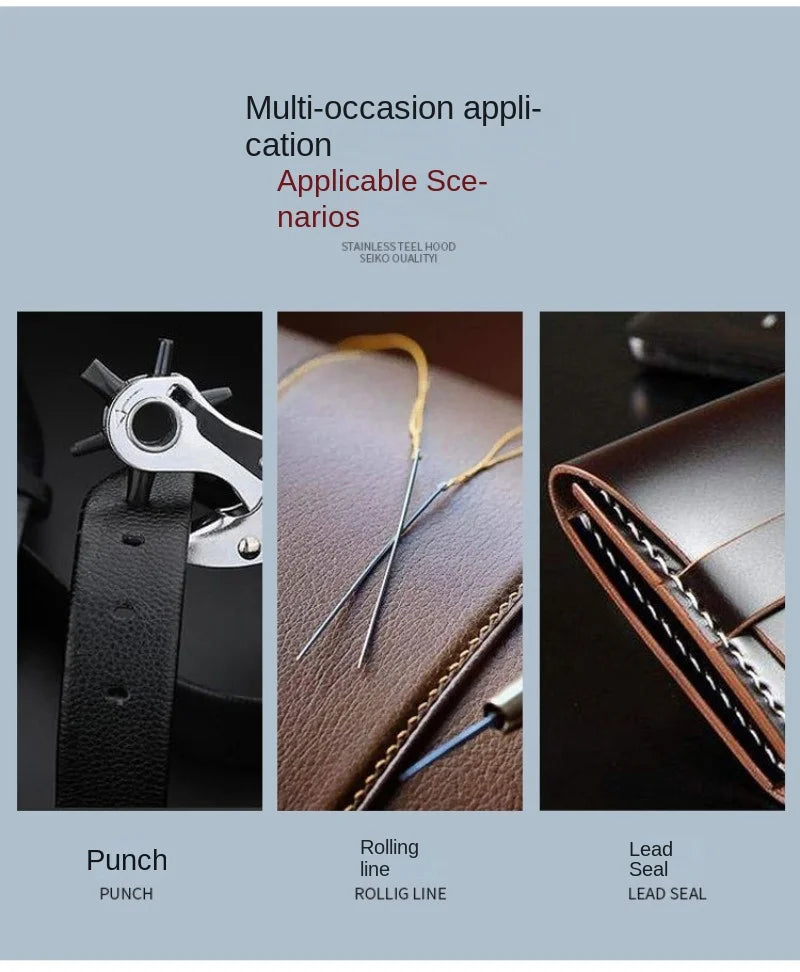 Leather Hole Punch / Leather  Multifunctional  Hole Puncher Crafts Steel Tool @ ghoddosh.com