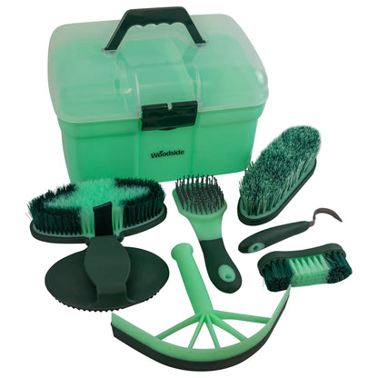All In One  8-Piece Equestrian Grooming Kit – Complete Horse & Pony Care Set with Brushes, Hoof Pick & Storage Box @ ghoddosh.com