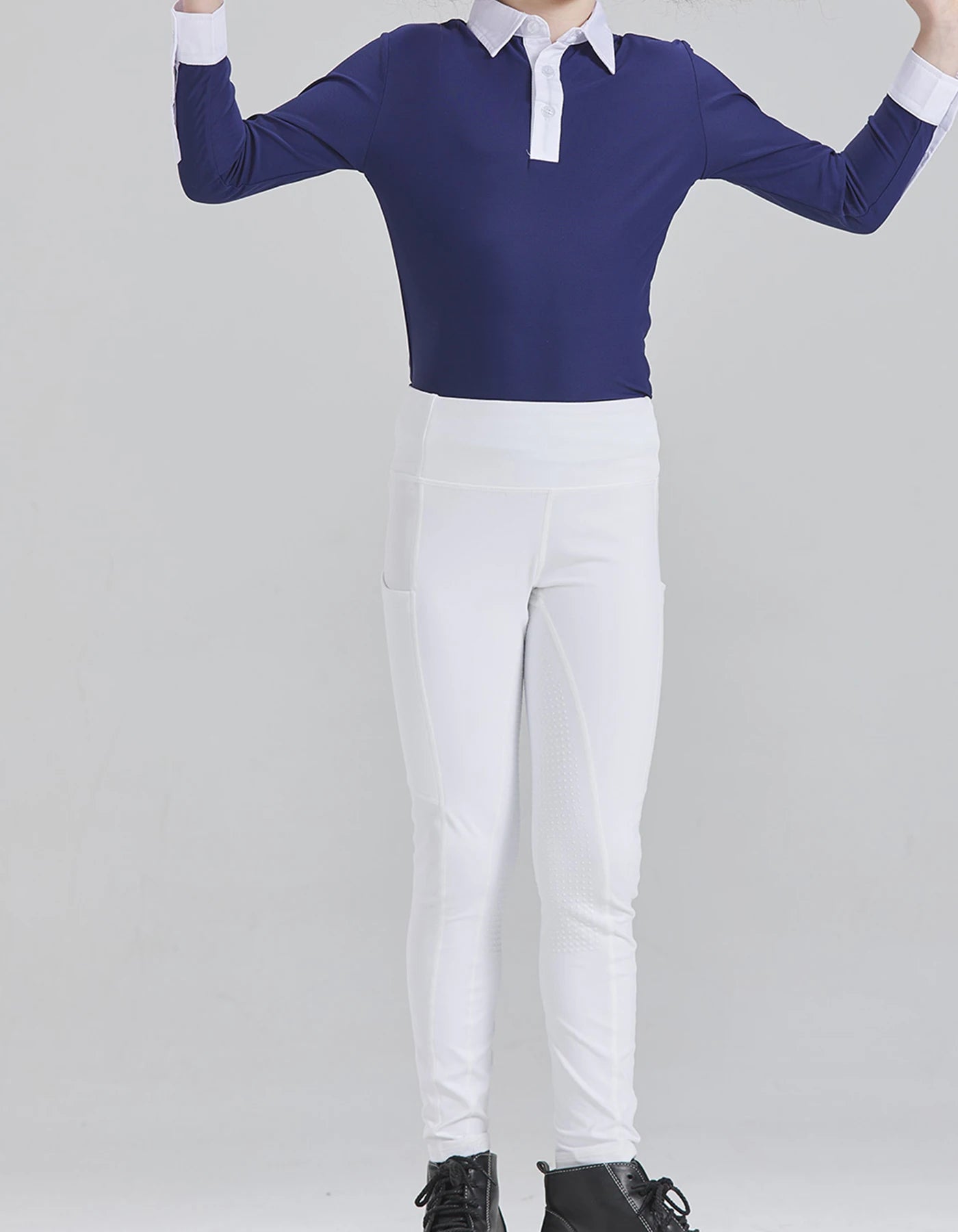 Summer children's equestrian pants  high elasticity knitted children's horse riding pants full silicone - Ghoddosh