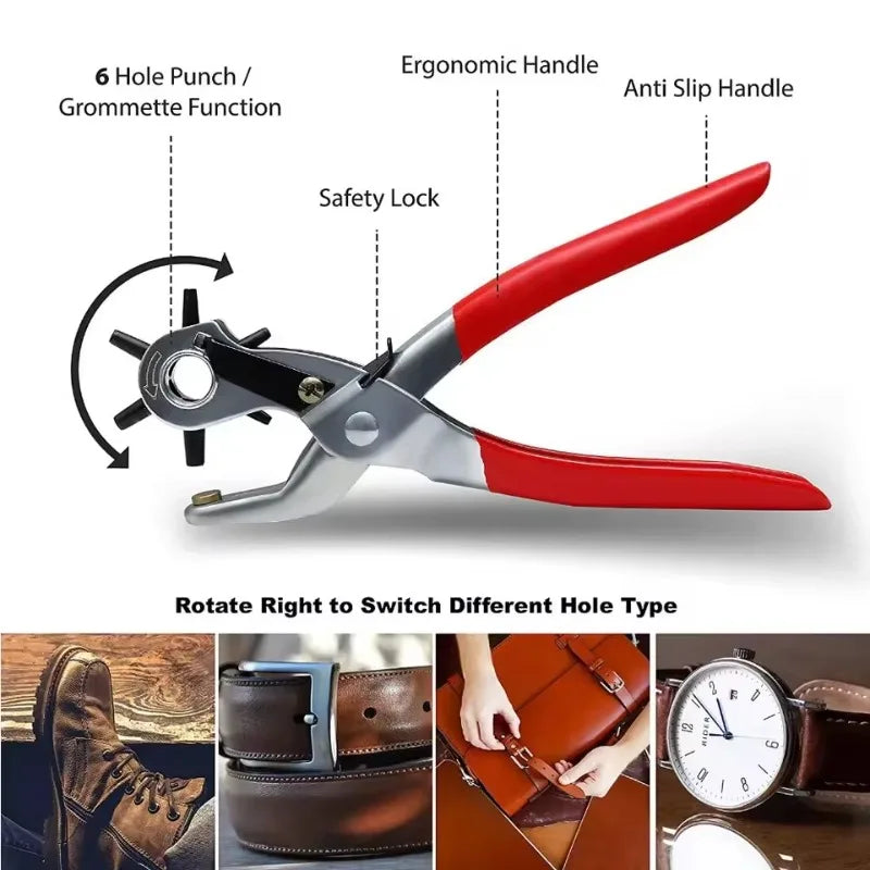 Leather Hole Punch / Leather  Multifunctional  Hole Puncher Crafts Steel Tool @ ghoddosh.com