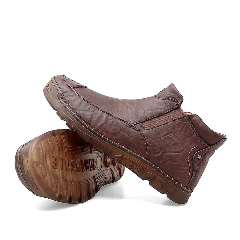 British Style  Comfortable Leather Ankle Boots For Him @ghoddosh.com