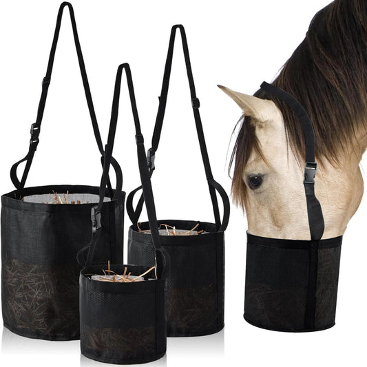 Horse Hay Hanging Neck  Feeding Adjustable Outdoor  Bags