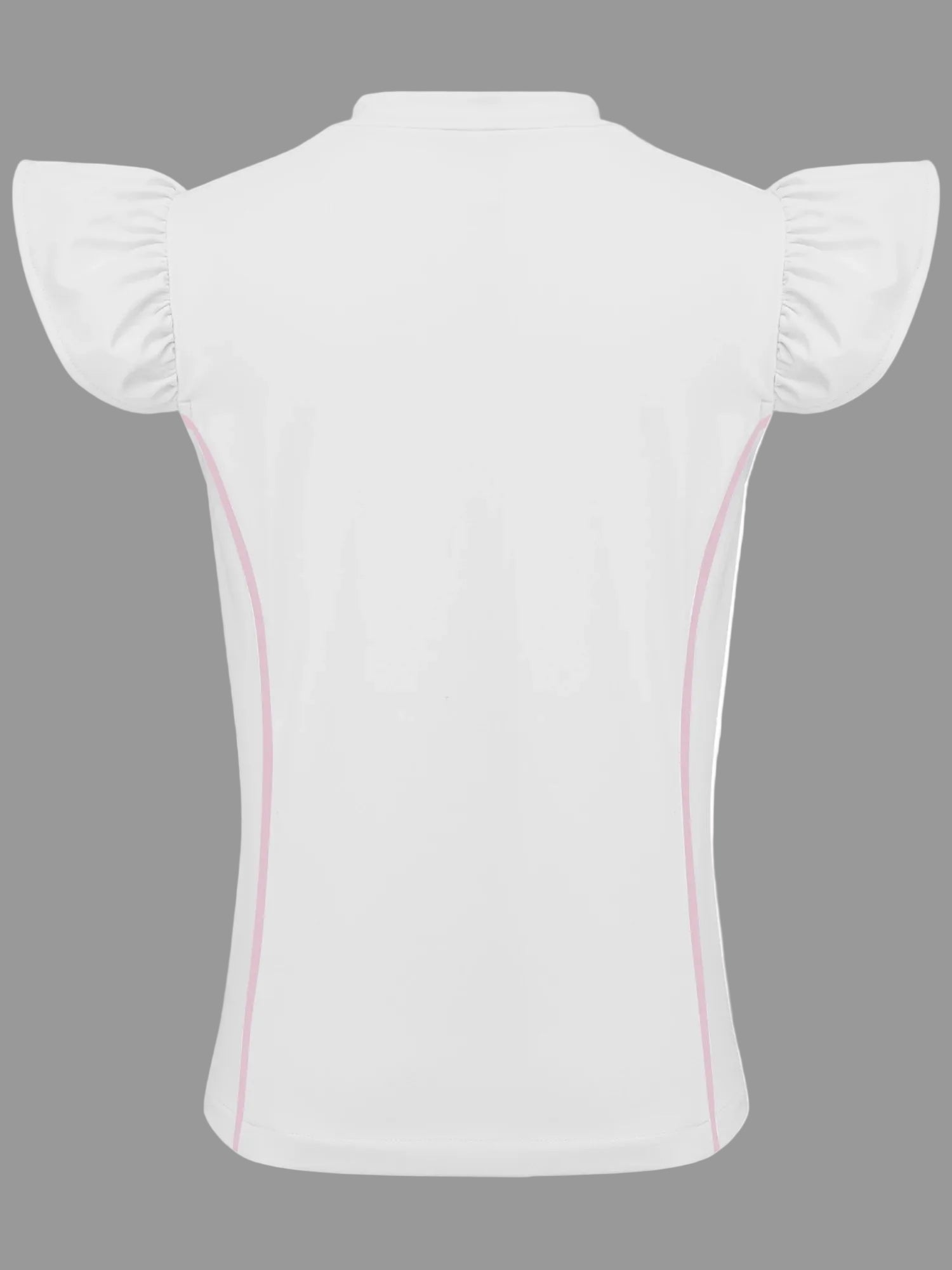 Girls Equestrian Quarter-Zip  Shirt | Kids Ruffled Sleeve Quick-Dry Horse Riding Top @ ghoddosh.com