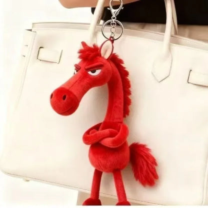2026 New Black Horse Backpack Ornament / Plush Keychain Back Bag Cartoon Décor @ghoddosh.com