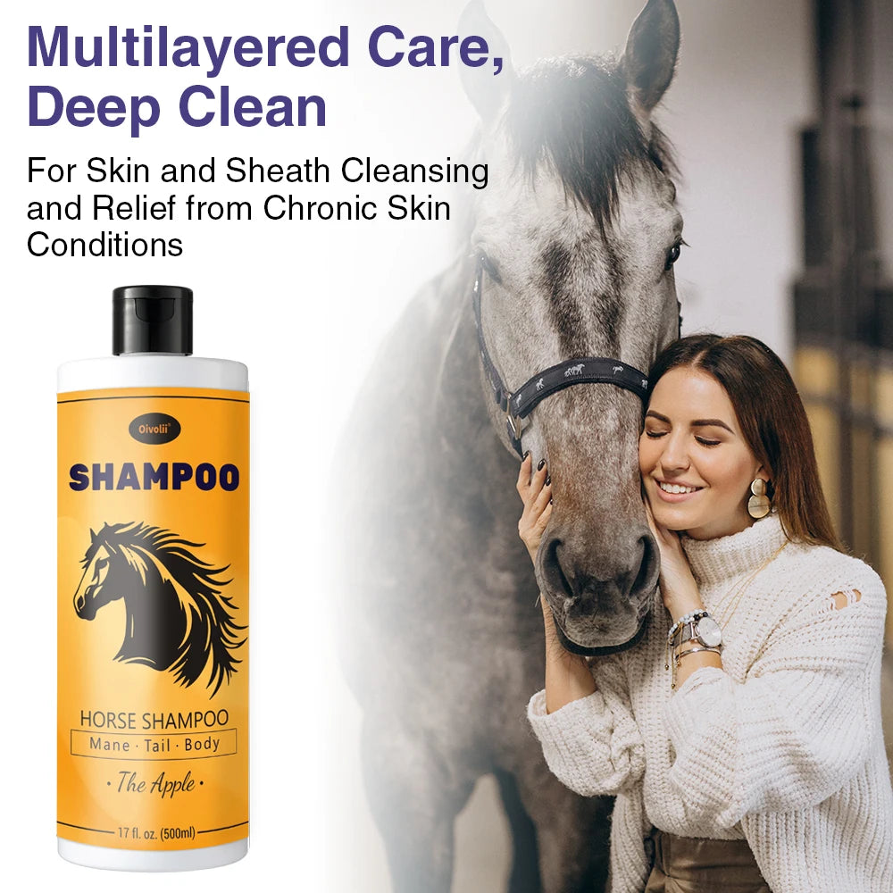 Apple-Scented Gentle Moisturizing Horse Shampoo for Mane , Tail and Full Body @ ghoddosh.com