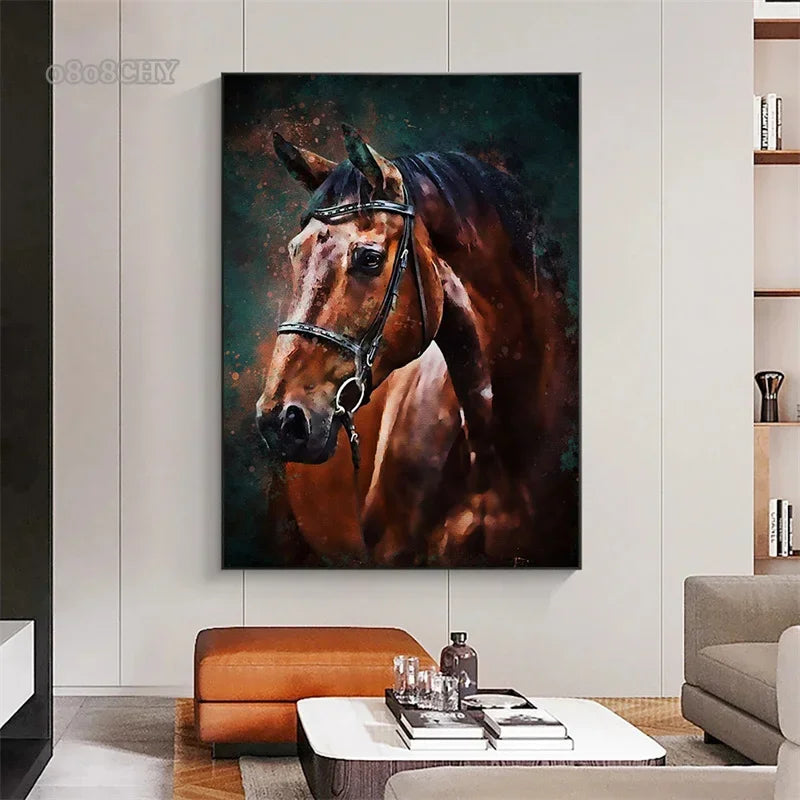 Horse Beautiful Posters and Prints Abstract Canvas Decoration