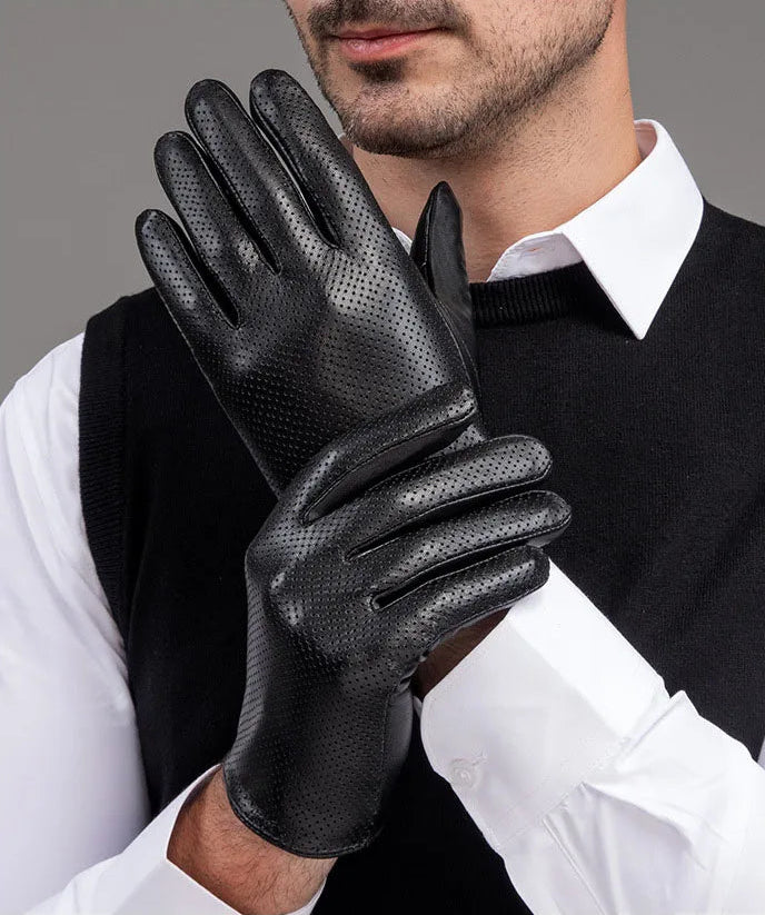 Genuine Leather Men Gloves / Breathable ,thin ,silk lining and Touchscreen Friendly @ghoddos.com