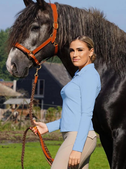 Burgundy Horse Riding T-Shirt / Women Soft Equestrian Long Sleeve Tops / Available in colors - Ghoddosh.com