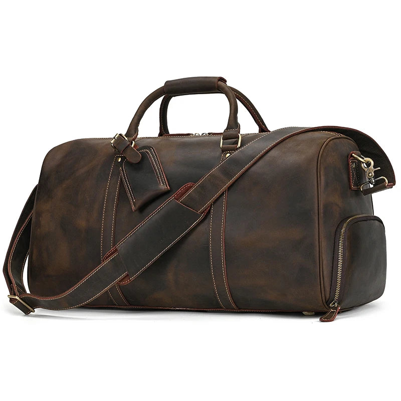 Luxury Genuine cow Leather Equipment Travel Bag - Ghoddosh 