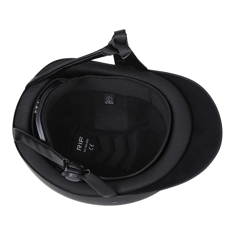 Diamond-Encrusted large brim equestrian helmet  / Adjustable riding cap