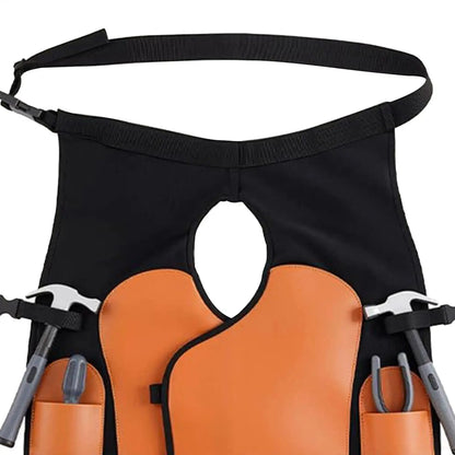 Farrier Apron Pants for Men Heavy Duty Protective Gear with Knee Braces & Adjustable Shoulder Straps  Artificial Leather Equine Care Chaps @ ghoddosh.com