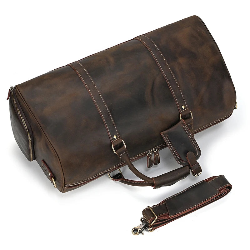 Luxury Genuine cow Leather Equipment Travel Bag - Ghoddosh 