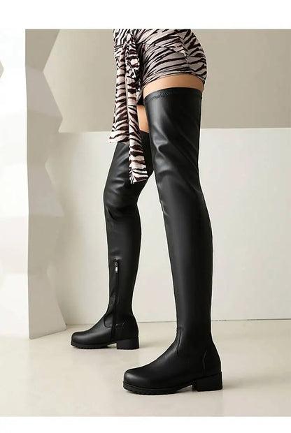 New style fashion thick heeled women's knee high boots - ghoddosh.com