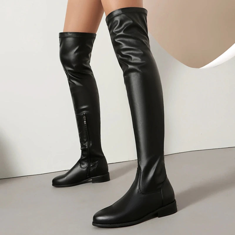 Elastic Over-the-knee Boots Woman Thigh High Boots @ ghoddosh.com