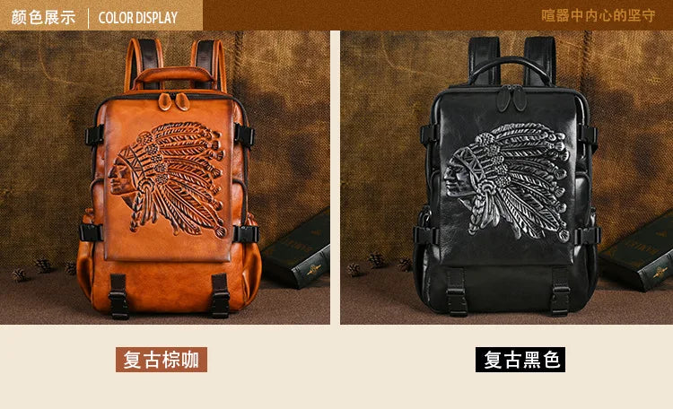 2025 New Handmade Backpack Genuine Leather Cowhide Backpack . Ghoddosh 