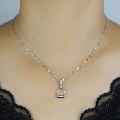 Solid 925 Sterling Silver Horseshoe Necklace @ ghoddosh.com