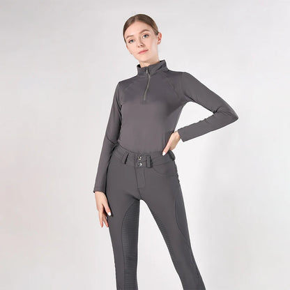 Western Zipper Horseback , Long Sleeve  Equestrian Tops