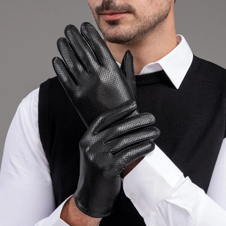 Genuine Leather Men Gloves / Breathable ,thin ,silk lining and Touchscreen Friendly @ghoddos.com