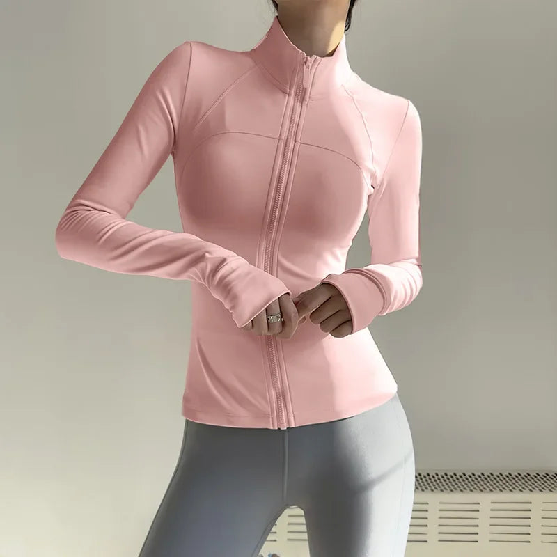 Women  Long Sleeve Quick Dry Sports Jacket  with Thump Hole  @ Ghoddosh.com