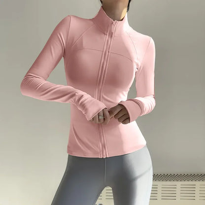 Women  Long Sleeve Quick Dry Sports Jacket  with Thump Hole  @ Ghoddosh.com