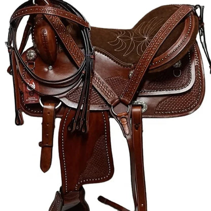 Genuine leather  saddle - Brown Color (with Matching Accessories)