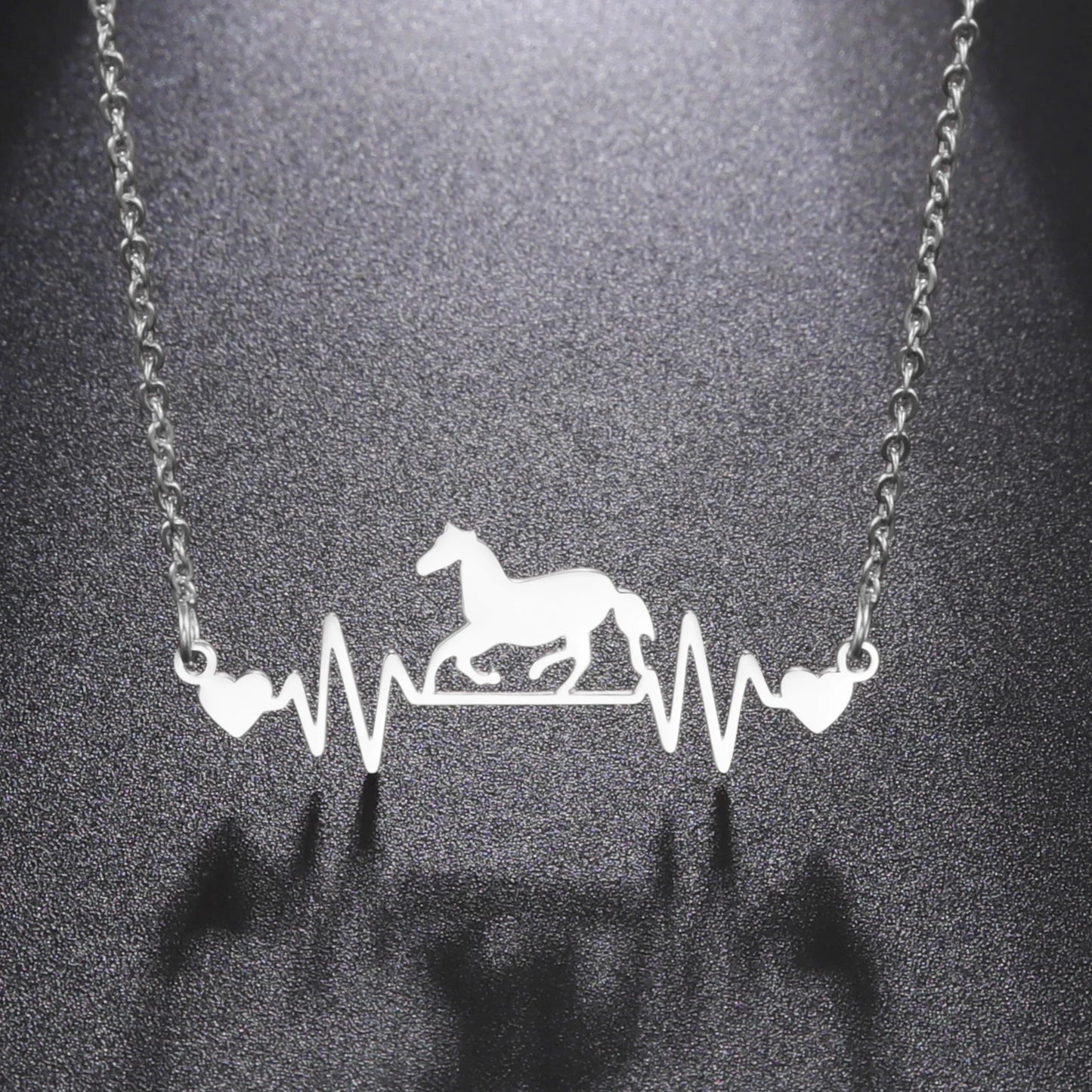 Geometric Stainless Steel  Horse Lifeline Pendant @ ghoddosh.com