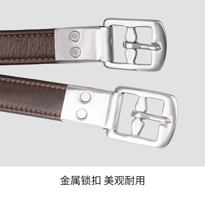Treadle strap Compressed metal buckle stirrups band with calfskin stirrups belt