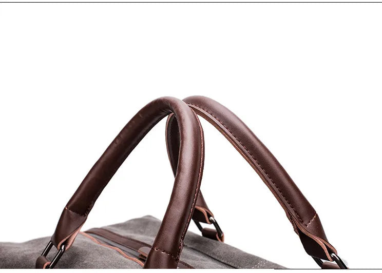 Men PU Leather Outdoor Luggage  Bag Large Capacity Shoulder Equestrian bag . Ghoddosh