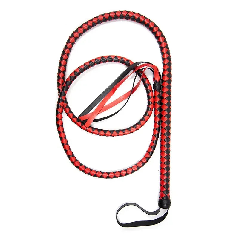 New Black Horse Riding Crop with Stylish Red & Pink Accents - Lightweight & Durable @ghoddosh.com
