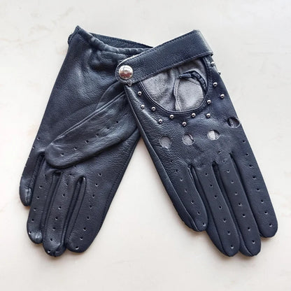  Equestrian Summer  Women's  Leather Gloves / Unlined Fashion Hollow Out Style . Ghoddosh