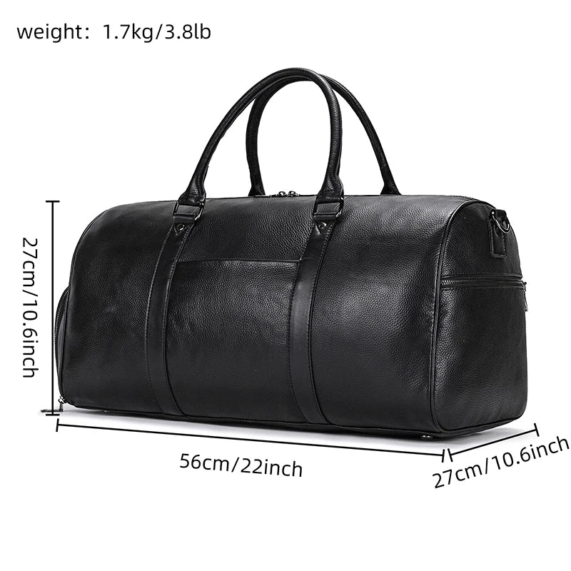 Luxury Genuine cow Leather Equipment Travel Bag - Ghoddosh 
