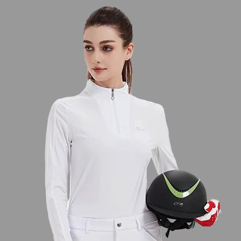 Equestrian Breathable Sun Protection Tops ,  Horse Riding Summer Shirts For Women  @ ghoddosh.com