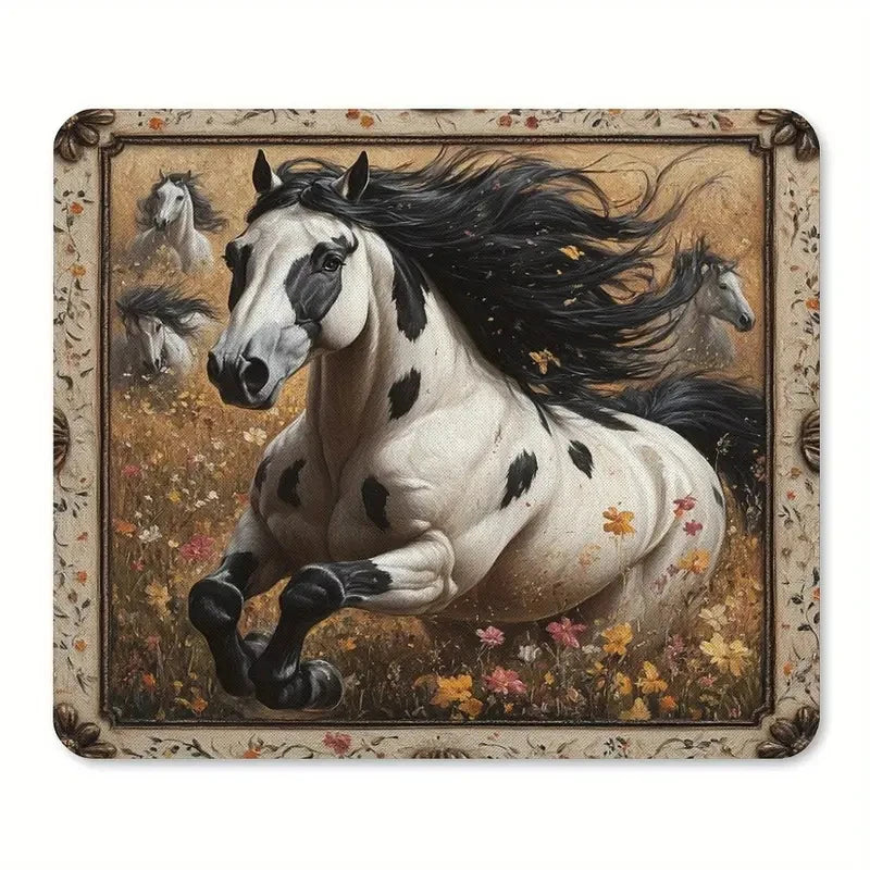 Printed horse pattern  anti-slip rubber computer mousepad @ghoddosh.com