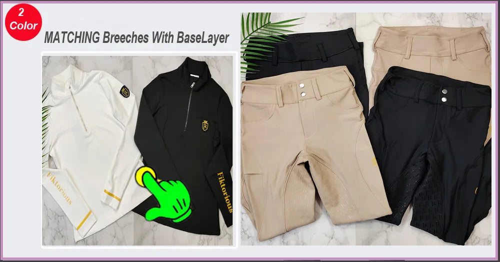 Full Seat Grip Equestrian Breeches with Rider Pocket  /  Women Horse Riding Tights